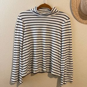 madewell striped mock neck